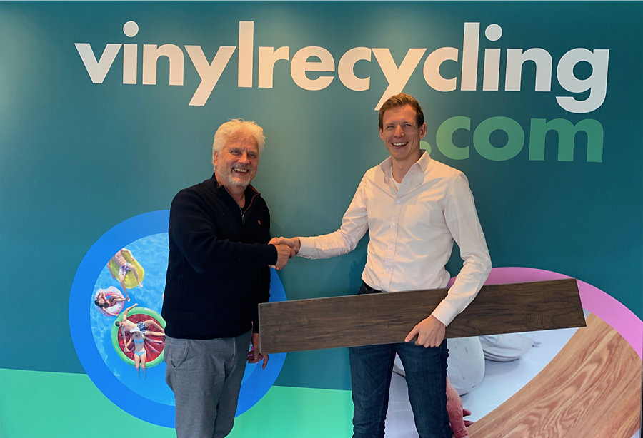 Huib van Gulik CEO Vinylrecycling.com en Joost Luhmann Sustainability Manager Novalis