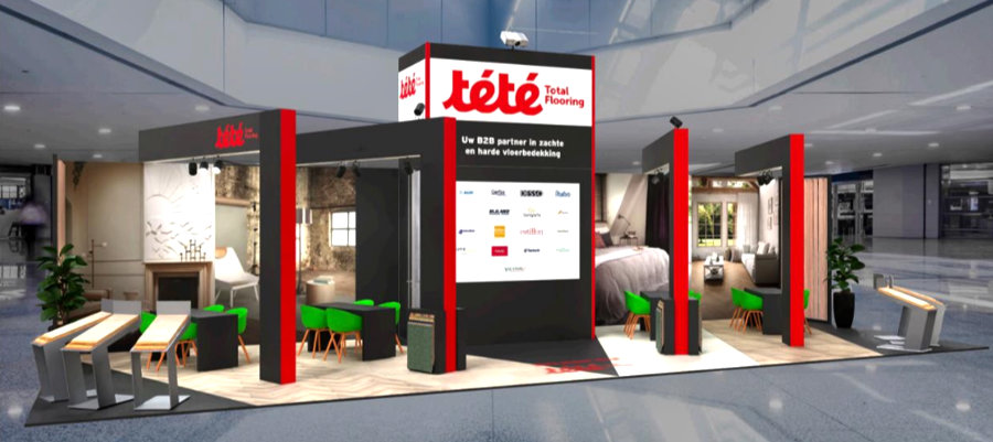 Artist Impression van de stand van tété total flooring