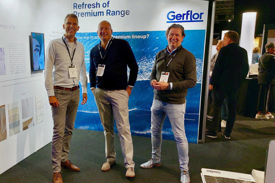 Team Gerflor voor de presentatie van Taralay Premium