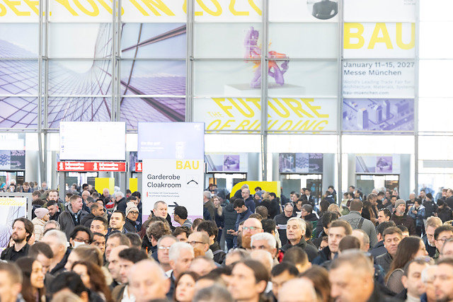 Het was vandaag dringen bij de beursingang van BAU. 